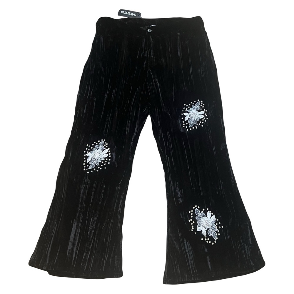 Batsheva NWT velvet wide leg pants